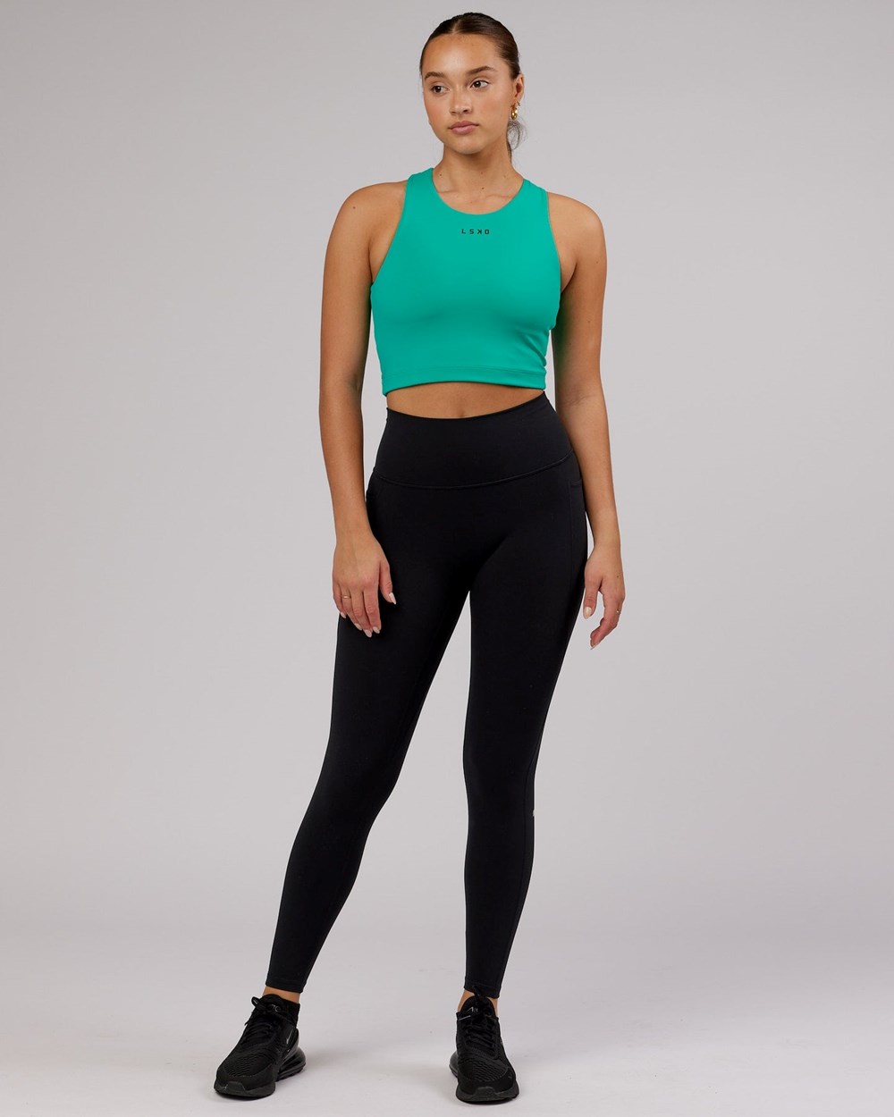 Hyper Teal LSKD Status Active Tank with Shelf Bra | KS2743869