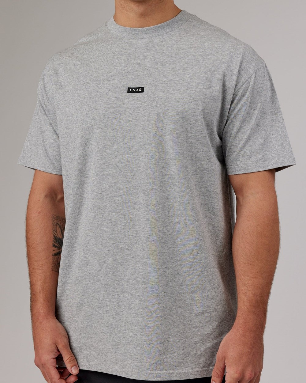 Light Grey Marl LSKD Fundamental FLXCotton Tee Longline Oversize | WA3427816