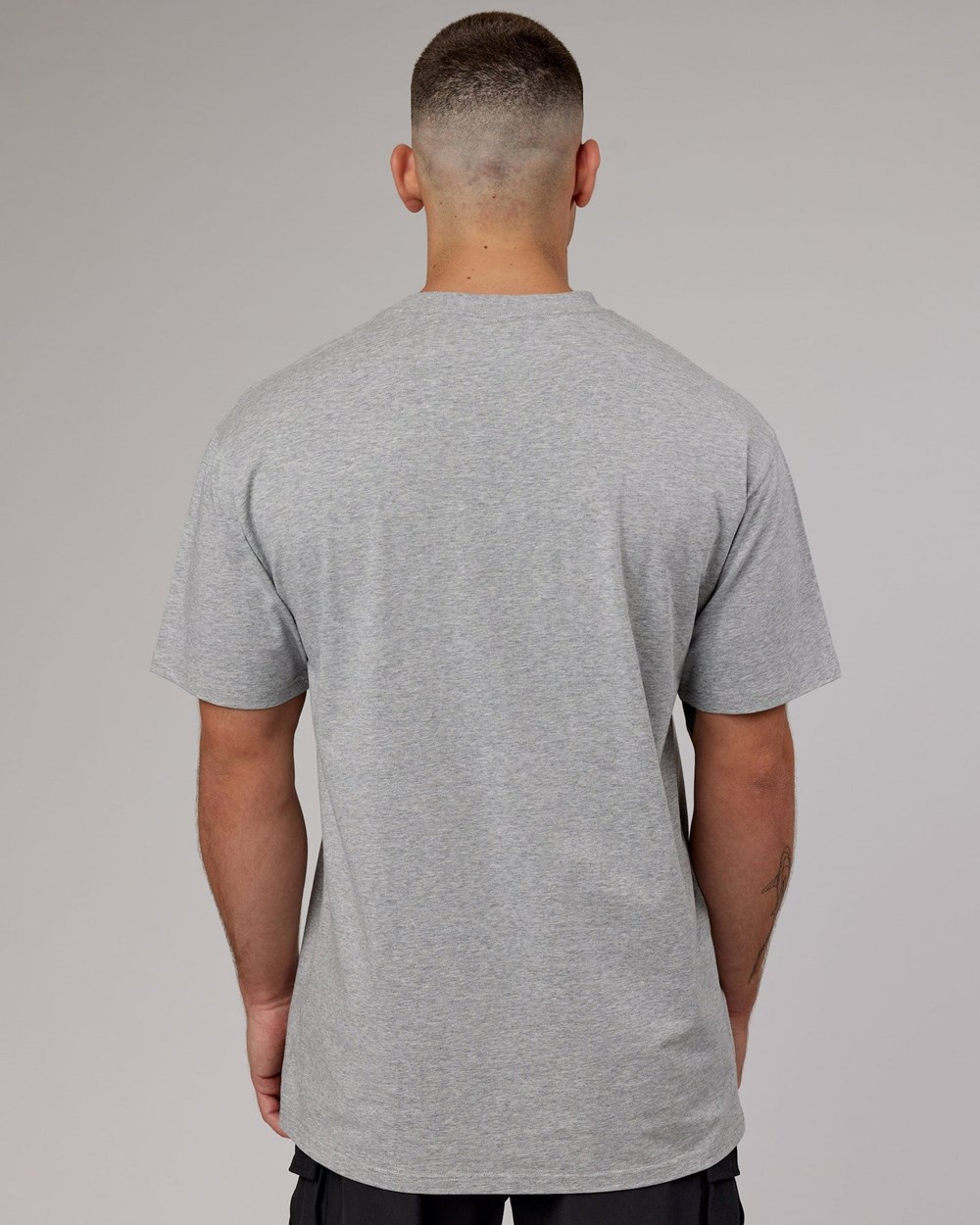 Light Grey Marl LSKD Fundamental FLXCotton Tee Longline Oversize | WA3427816