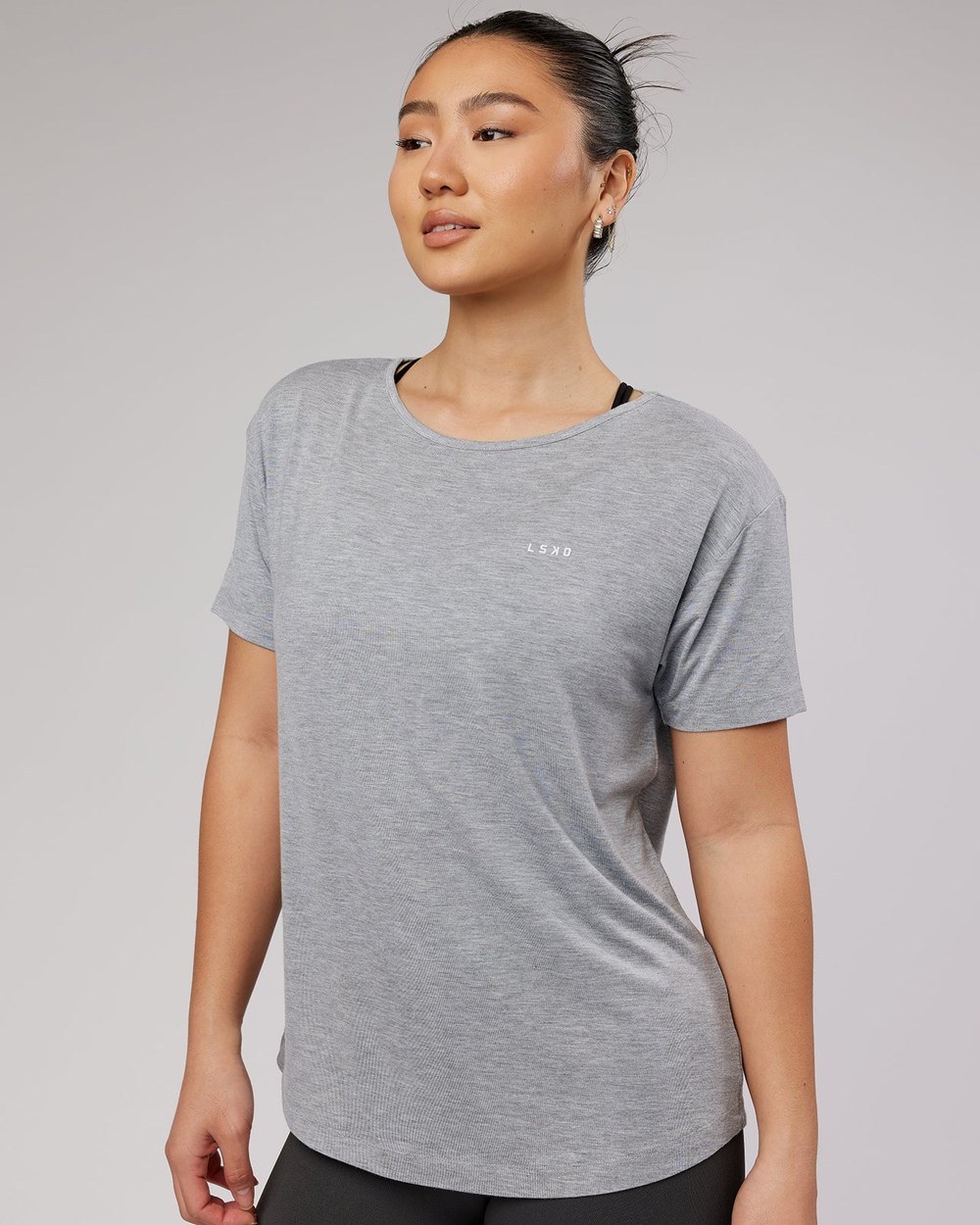 Lt Grey Marl LSKD Air Slouch Tee | TP1062978