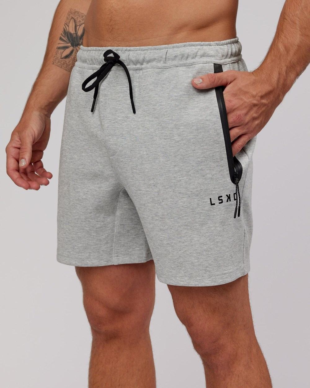 Lt Grey Marl LSKD Athlete ForgedFleece Track Short | MU1243609