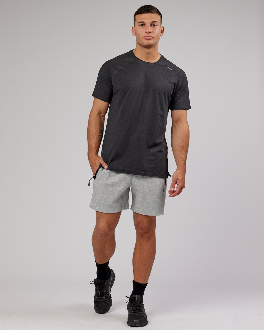 Lt Grey Marl LSKD Athlete ForgedFleece Track Short | MU1243609