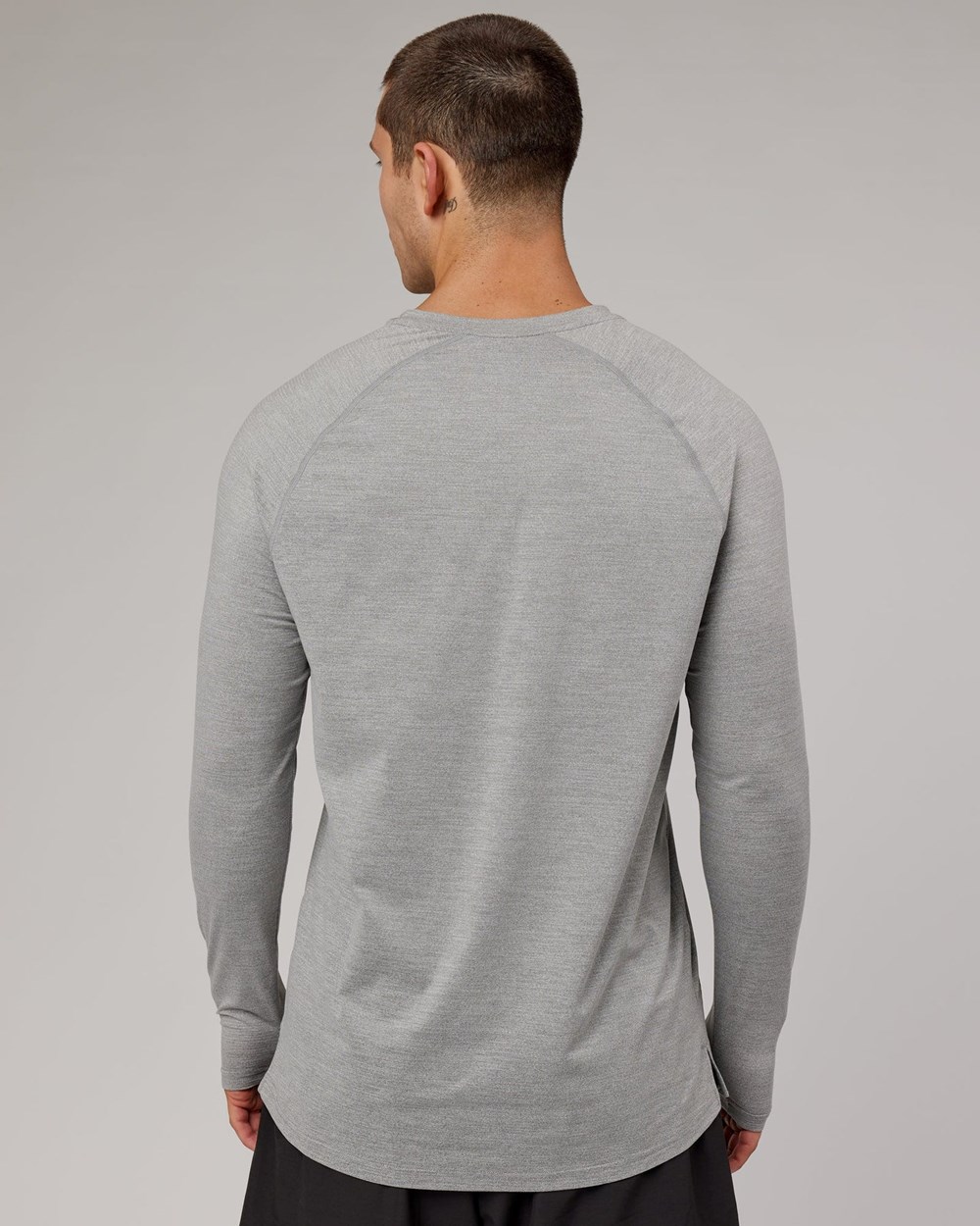 Lt Grey Marl LSKD Perform VapourFLX LS Tee | QU6235941