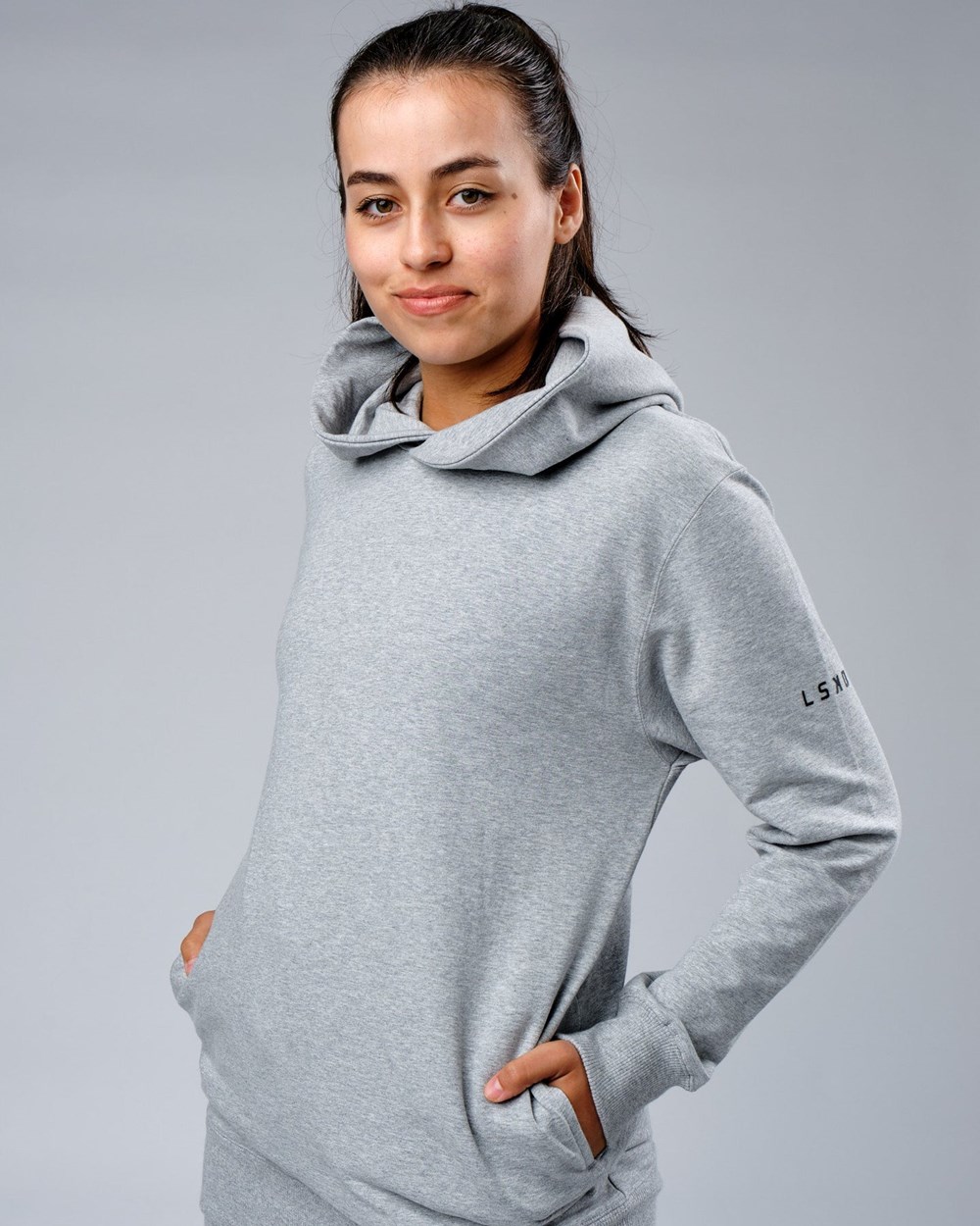 Lt Grey Marl LSKD Rival FLXFleece Training Fit Hoodie | RA4817503