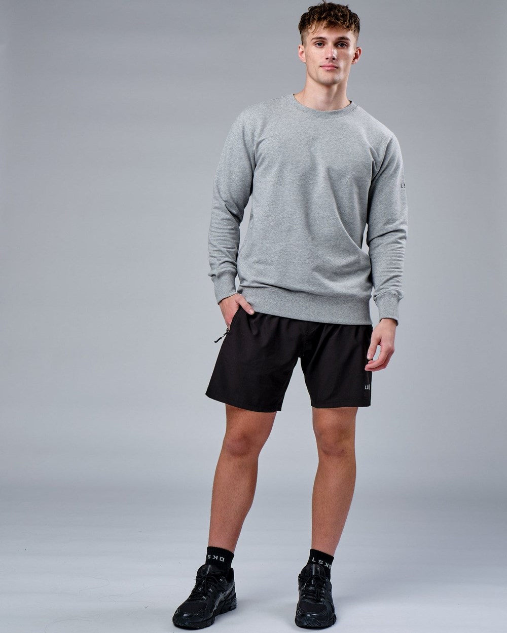 Lt Grey Marl LSKD Rival FLXFleece Training Fit Sweater | WF2408537