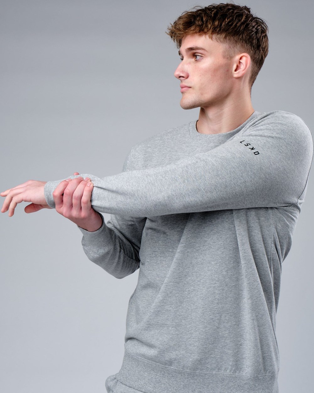 Lt Grey Marl LSKD Rival FLXFleece Training Fit Sweater | WF2408537