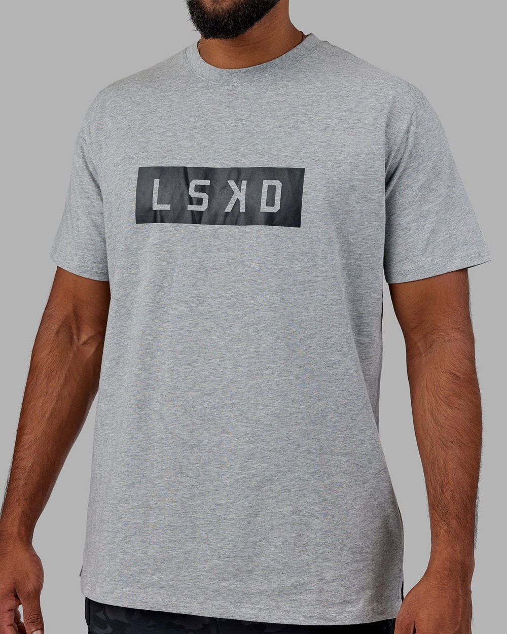 Lt Grey Marl LSKD Strength FLXCotton Tee | GJ0139768