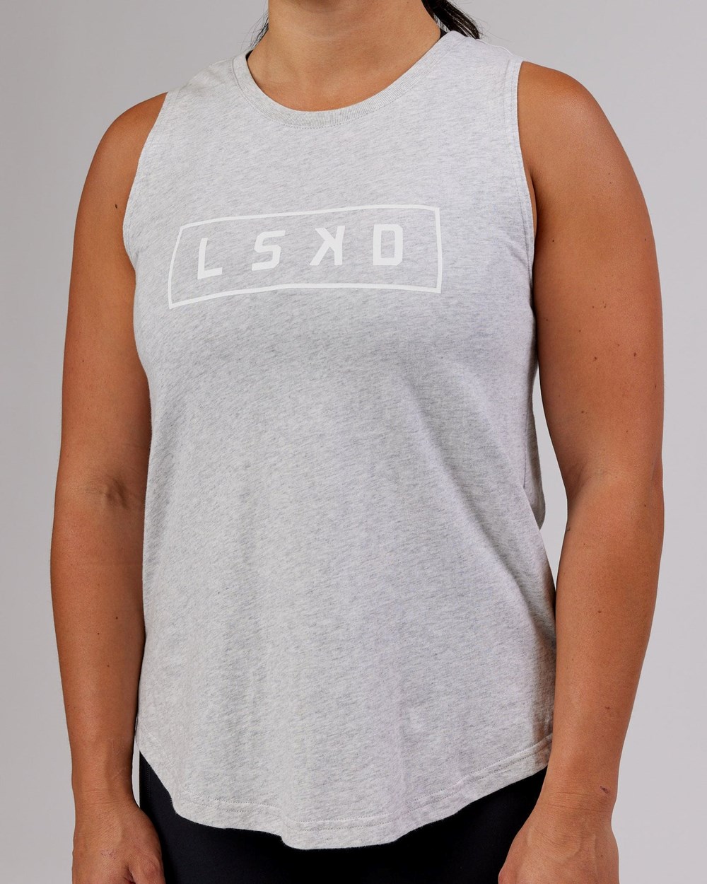 Lt Grey Marl / White LSKD Luna Tank | ED8920374