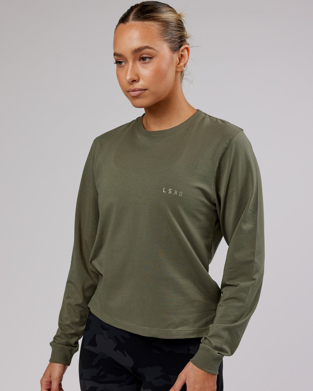 Olive Fade LSKD Deluxe PimaFLX LS Tee | TS1264389