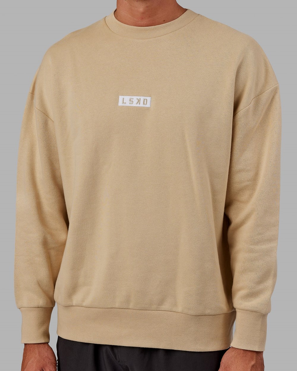 Pale Khaki LSKD Cornerstone Sweater Oversize | PE4529361