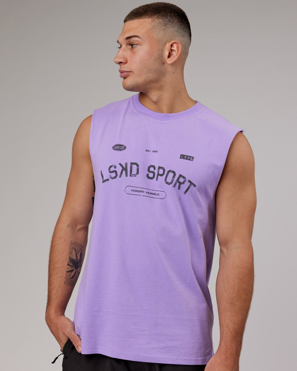 Peak Purple LSKD Free Throw Heavyweight Tank Oversize | XQ3157069