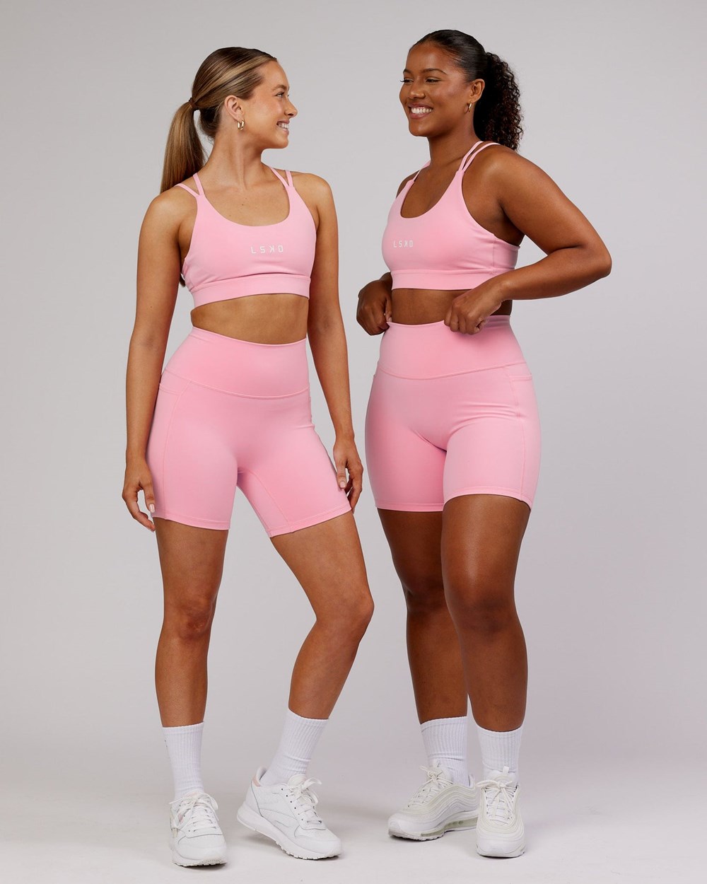 Pink Frosting LSKD Fusion Mid-Length Bike Short | TB7342651