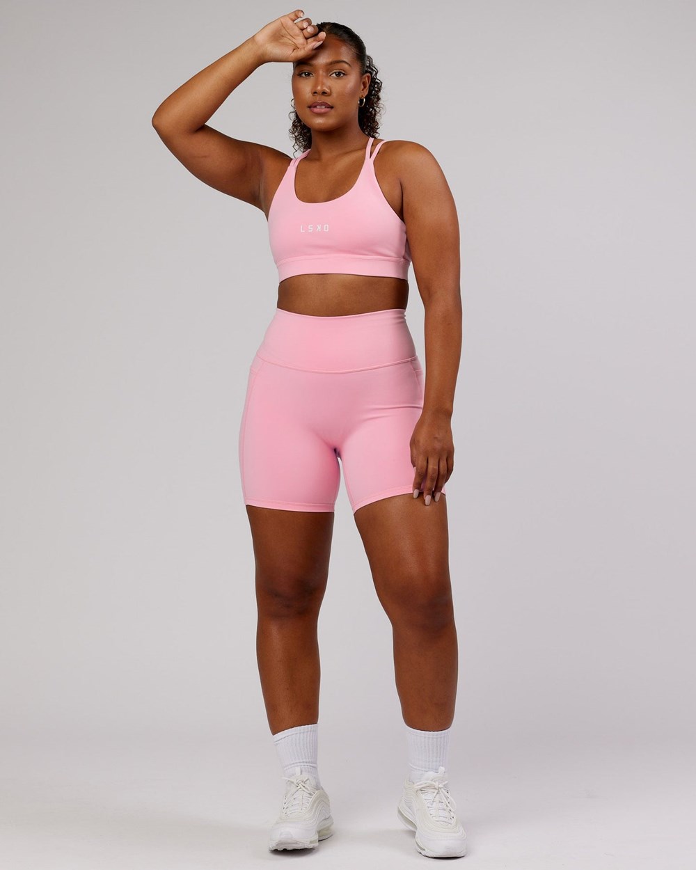 Pink Frosting LSKD Fusion Mid-Length Bike Short | TB7342651