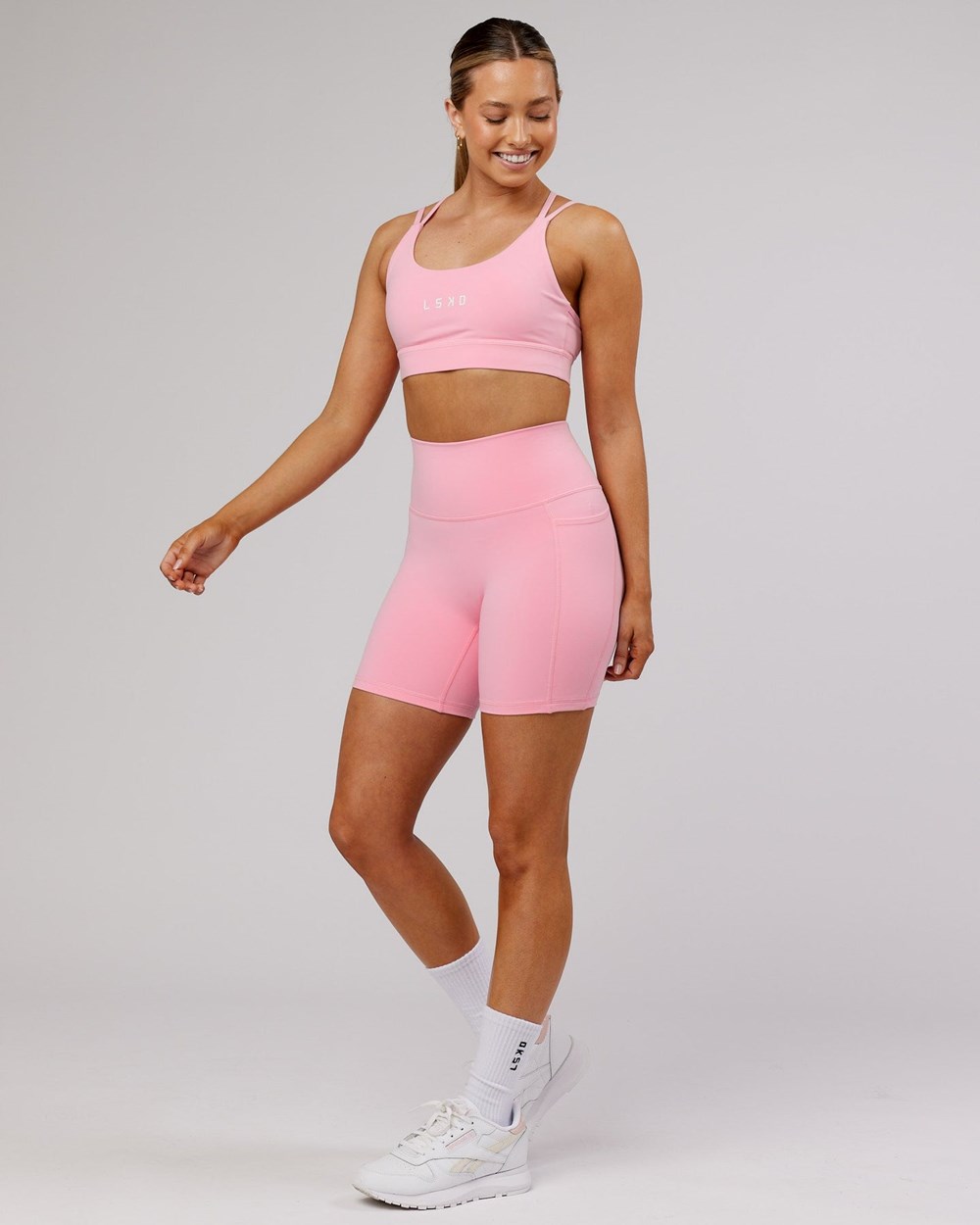 Pink Frosting LSKD Fusion Mid-Length Bike Short | TB7342651