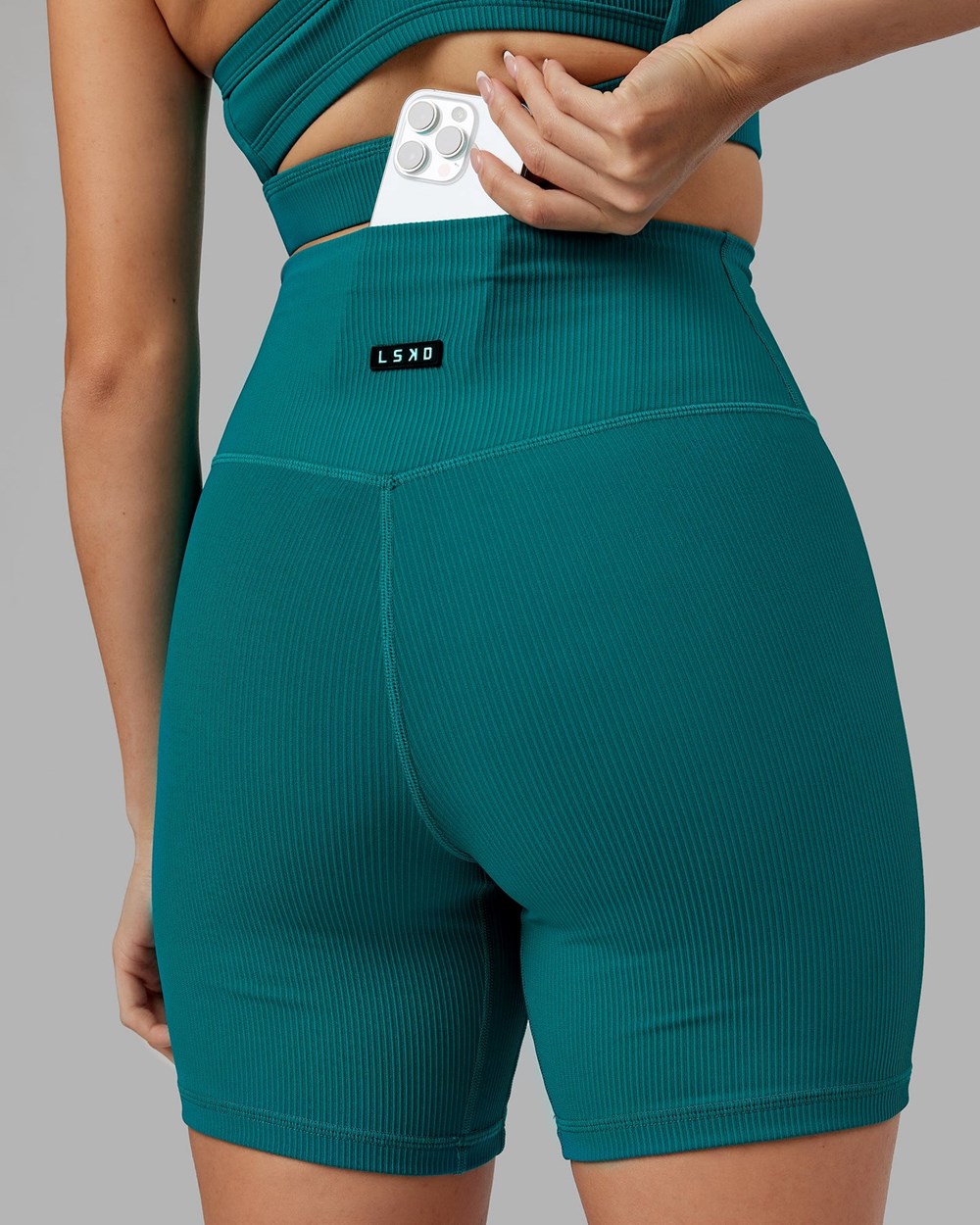 Sea Green LSKD Strike Ribbed Mid-Length Bike Short | BG0524167