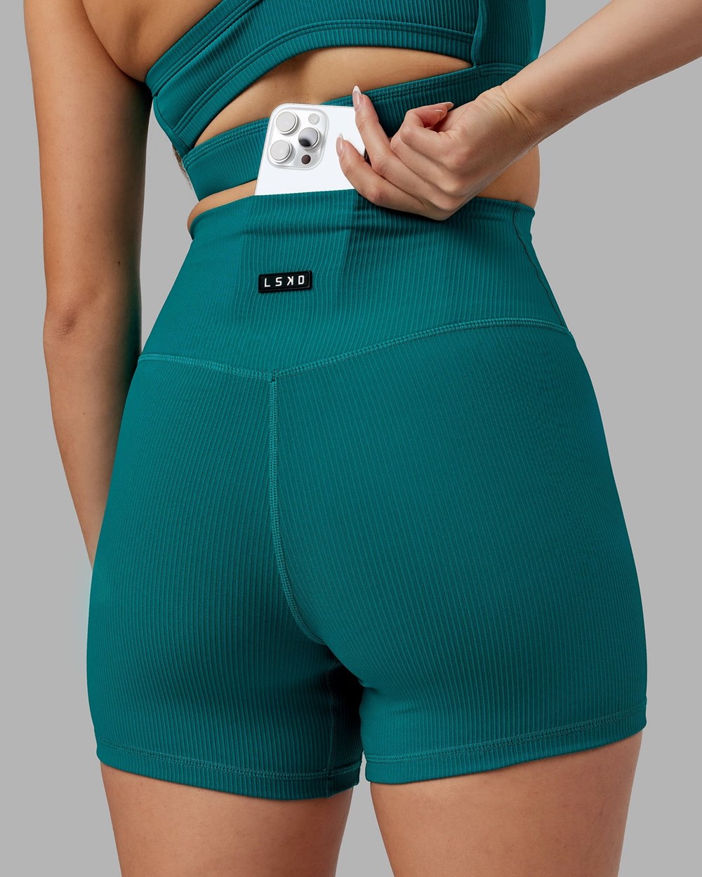 Sea Green LSKD Strike Ribbed X-Length Bike Short | EX8327406