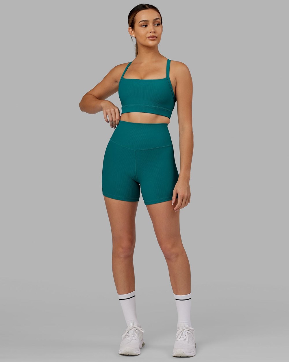 Sea Green LSKD Strike Ribbed X-Length Bike Short | RJ6359824