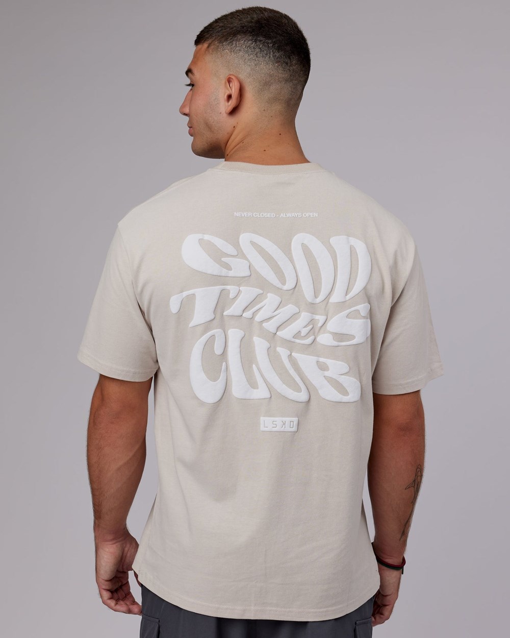 Shale Beige / White LSKD Good Times Heavyweight Tee Oversize | CX0254961