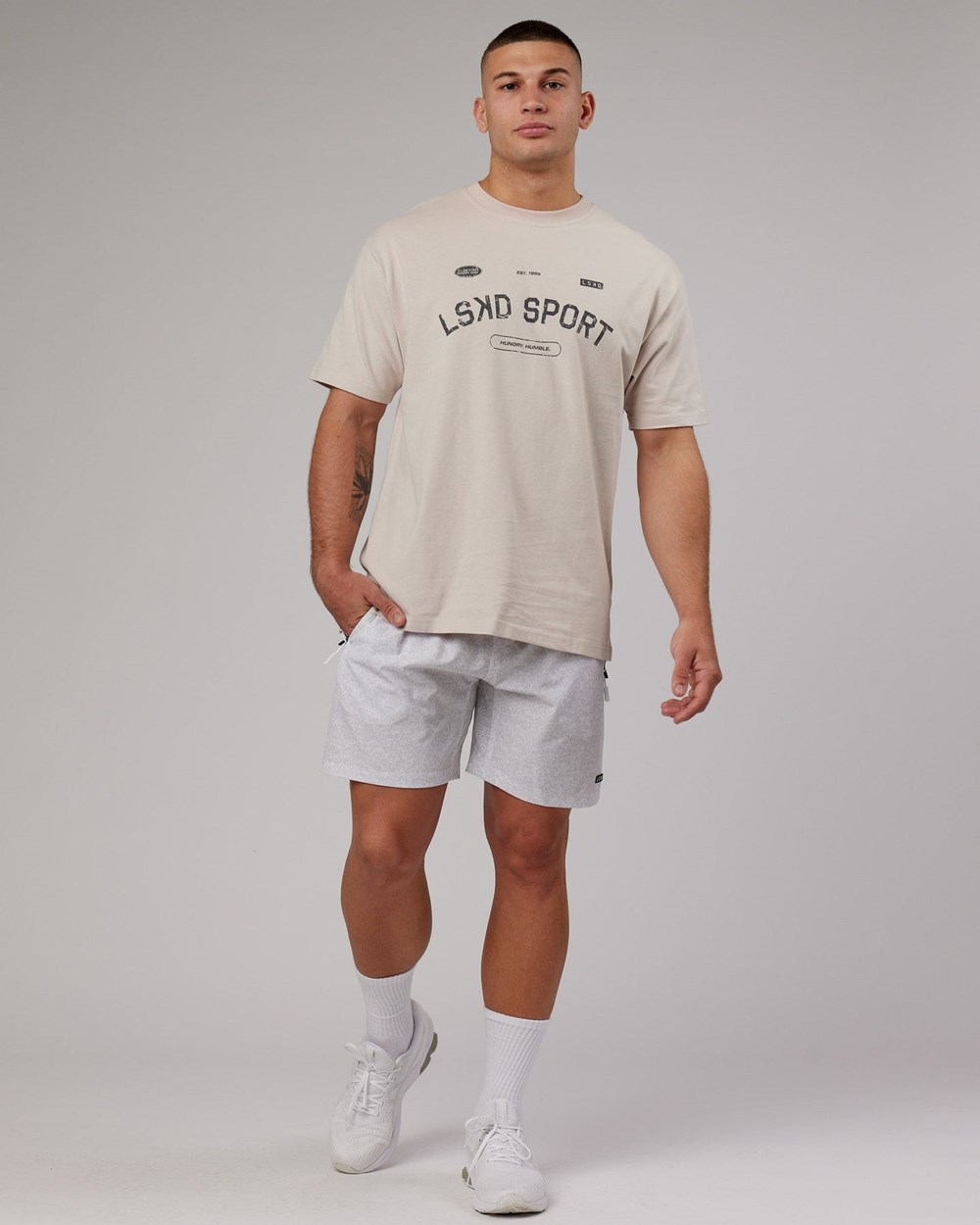 Shale Biege LSKD Free Throw Heavyweight Tee Oversize | HA3147256