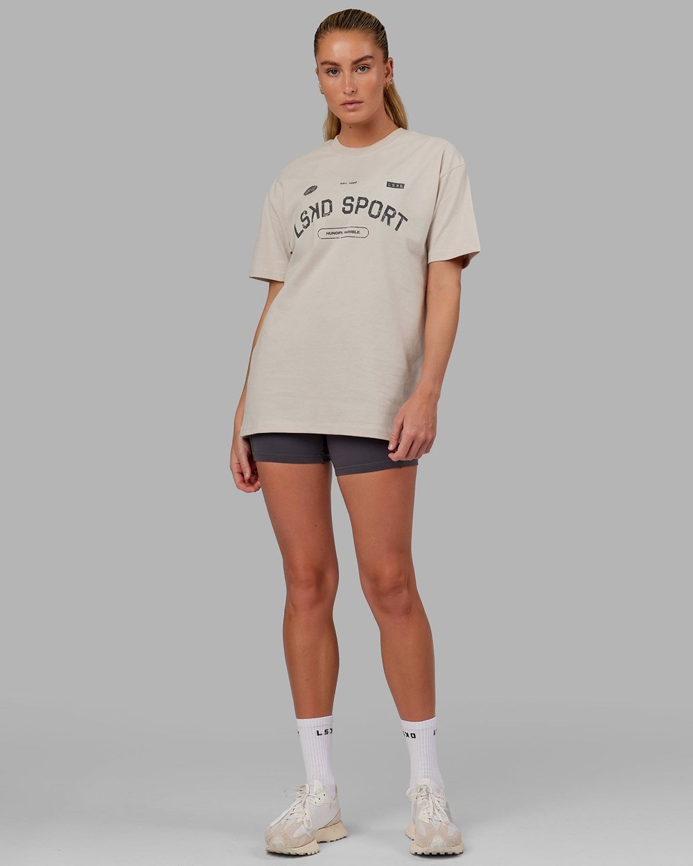 Shale Biege LSKD Free Throw Heavyweight Tee Oversize | IY1052874