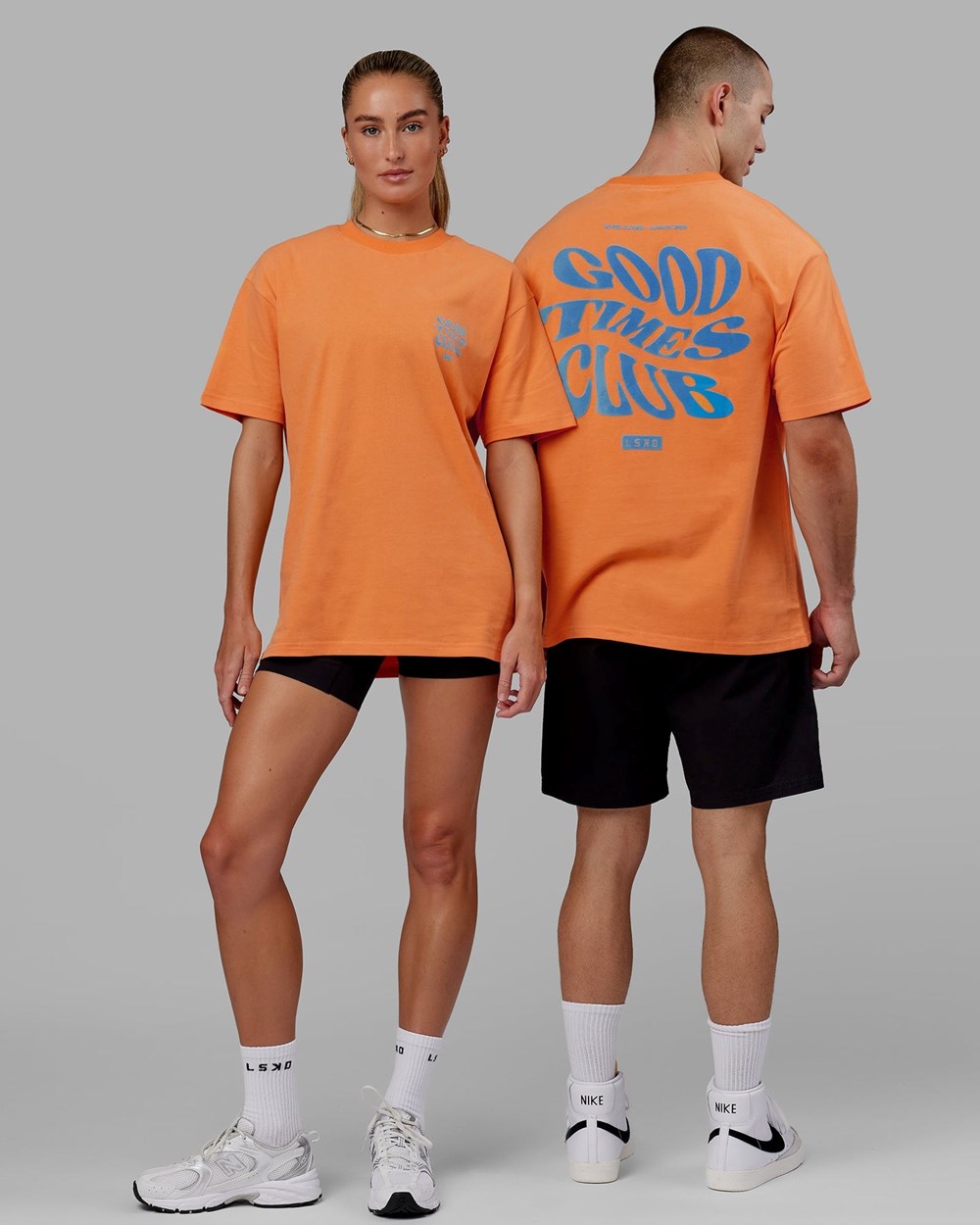 Tangerine / Blue LSKD Good Times Heavyweight Tee Oversize | AO6458713