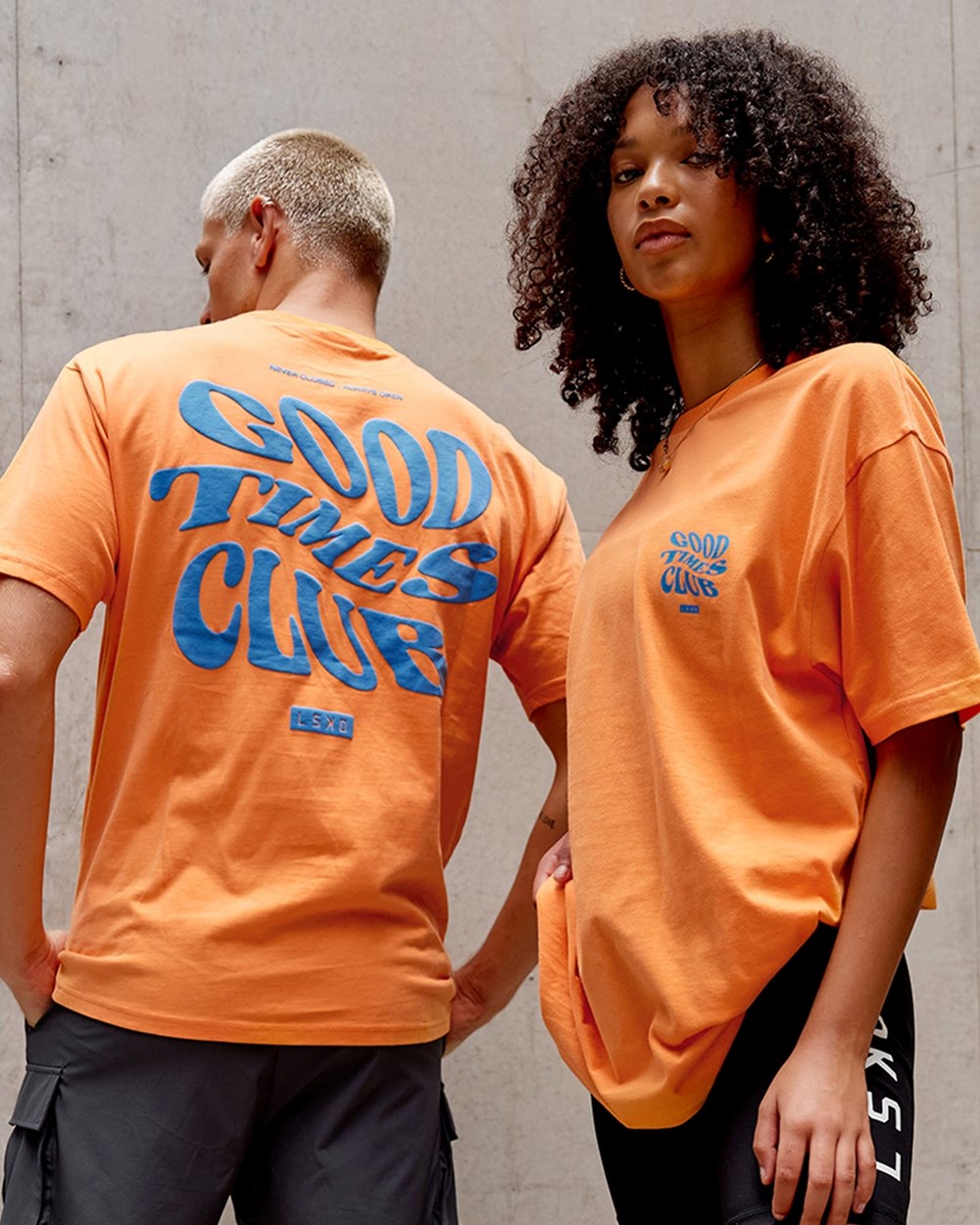 Tangerine / Blue LSKD Good Times Heavyweight Tee Oversize | AO6458713