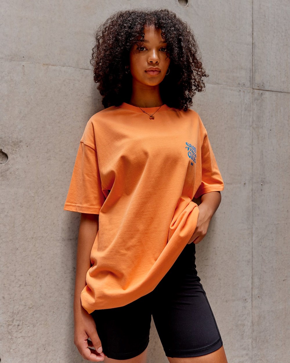 Tangerine / Blue LSKD Good Times Heavyweight Tee Oversize | TB4910573