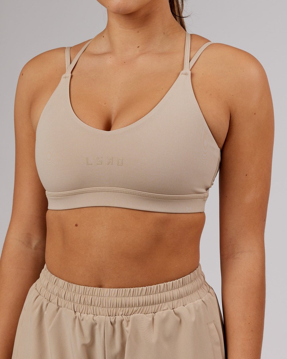 Taupe LSKD Movement Sports Bra | BJ6098524