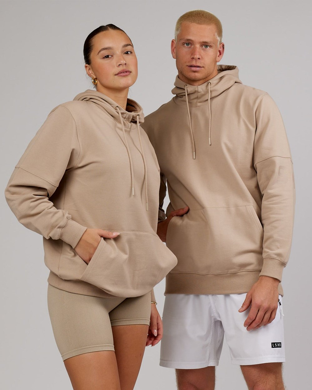 Taupe LSKD Perimeter FLXFleece Hoodie | ZF1790832