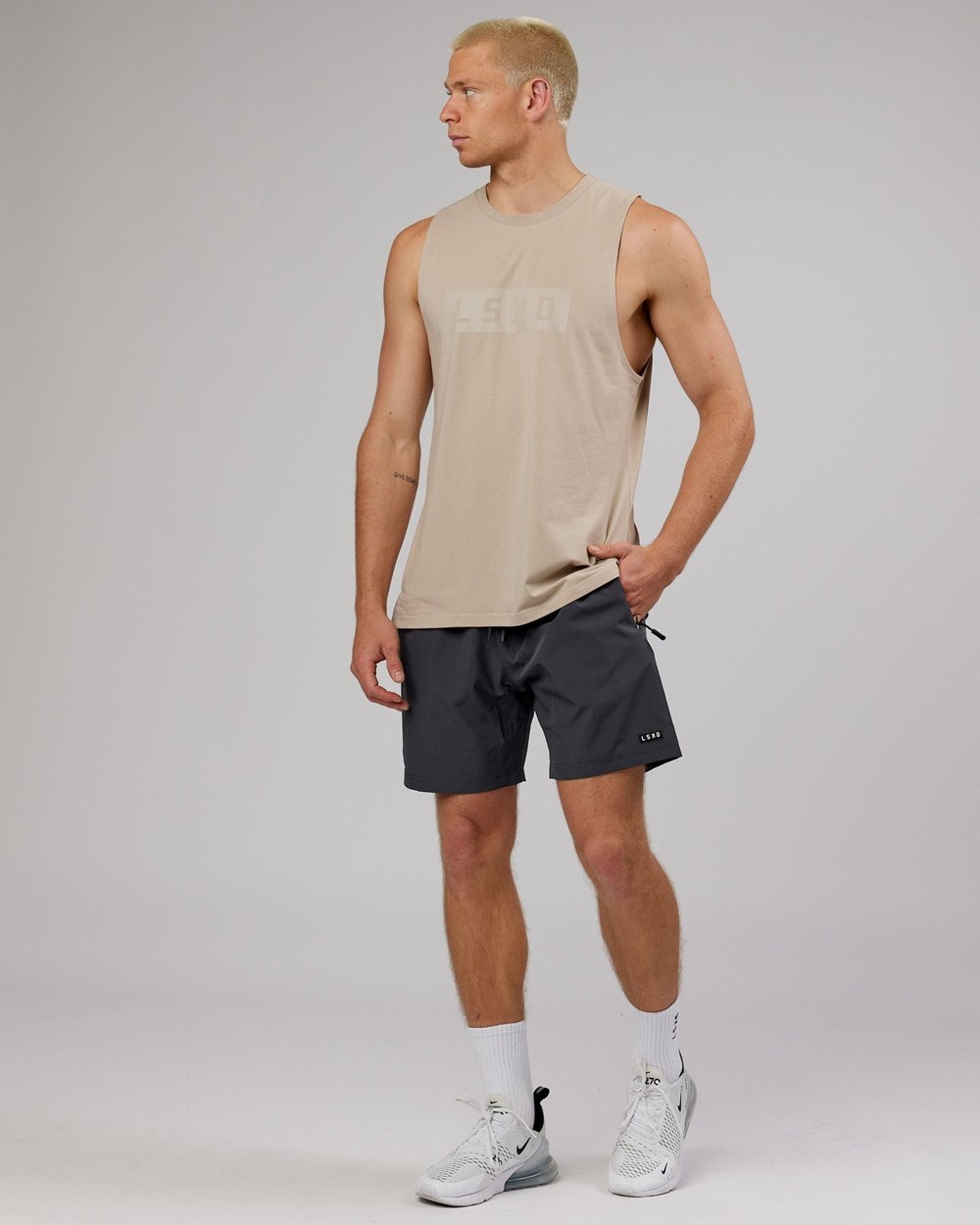 Taupe LSKD Strength FLXDRY Training Fit Performance Tank | SD0542396