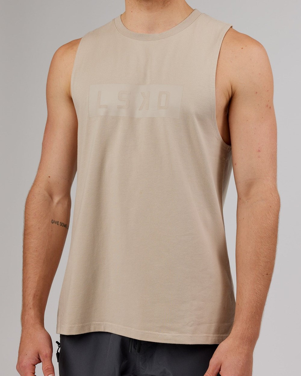 Taupe LSKD Strength FLXDRY Training Fit Performance Tank | SD0542396