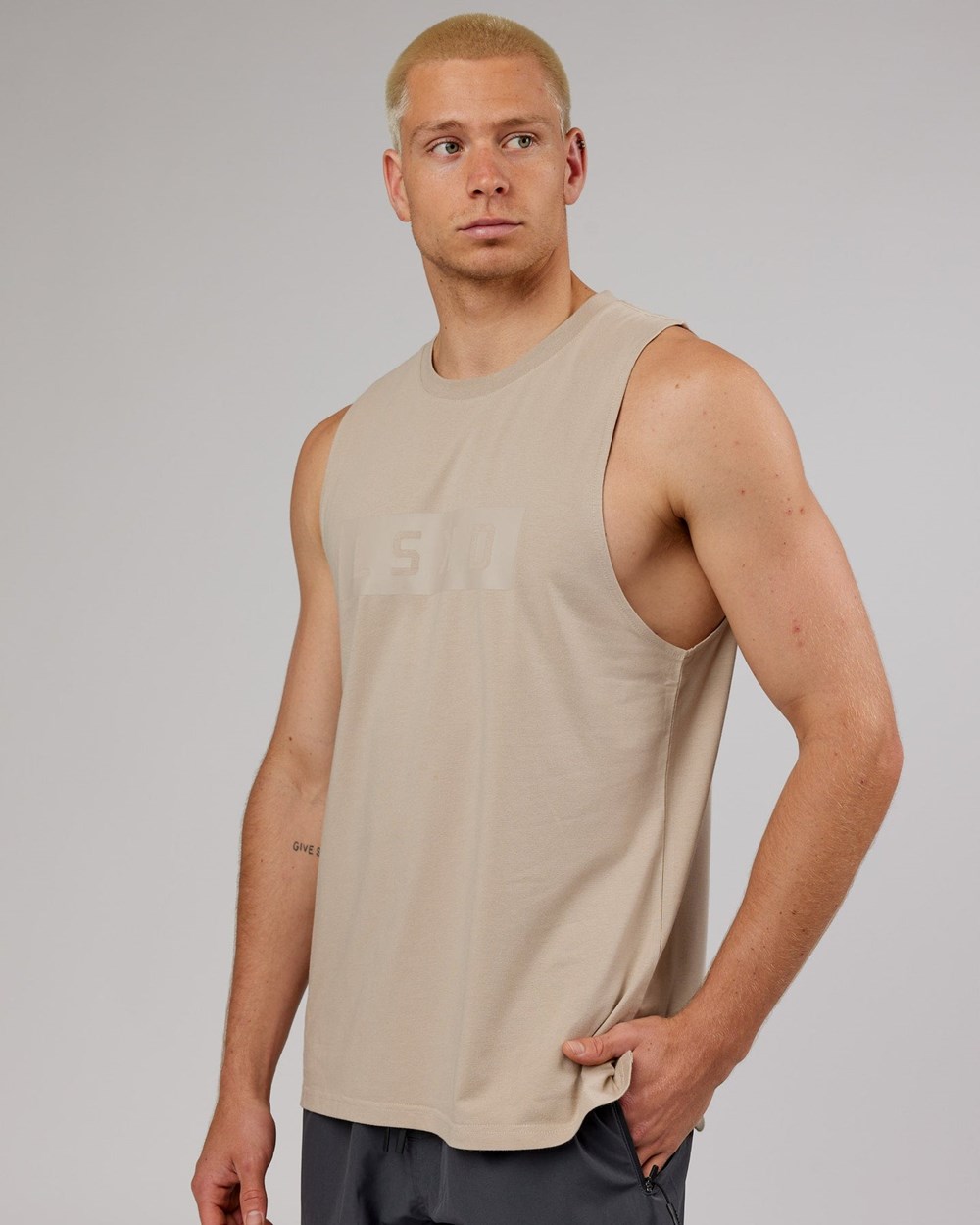 Taupe LSKD Strength FLXDRY Training Fit Performance Tank | SD0542396