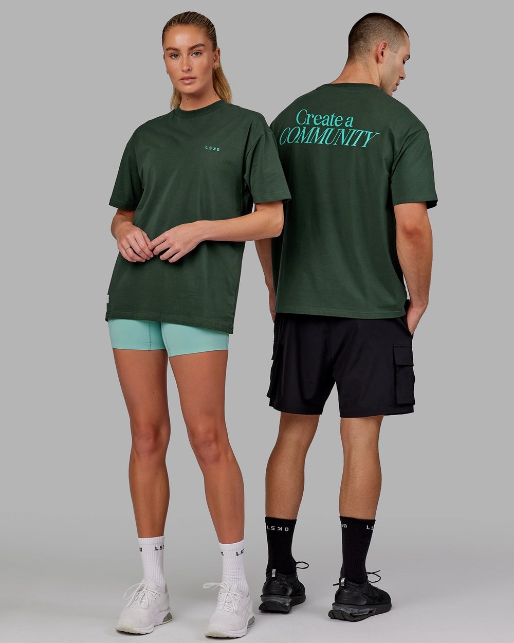 Vital Green / Teal LSKD VS2 FLXCotton Tee Oversize | MD6017582