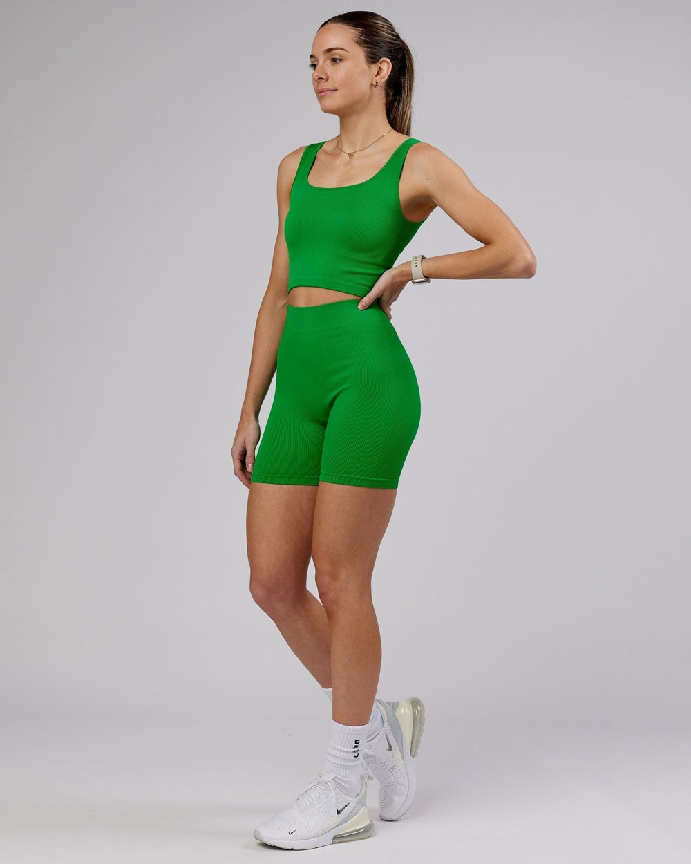 Vivid Green LSKD Essential Seamless Rib Bike Short | SL3901645