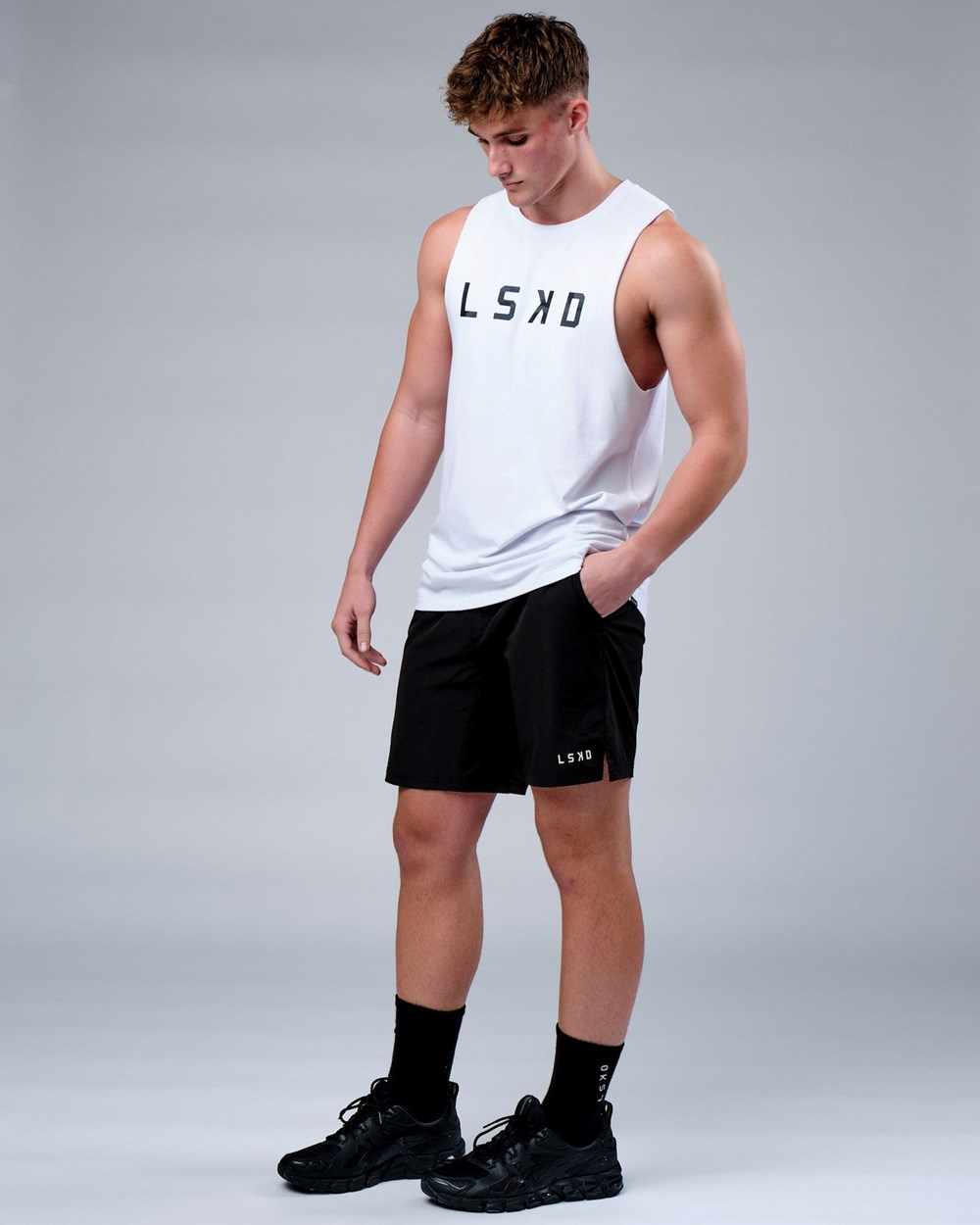 White / Black Camo LSKD Rep FLXCotton Training Fit Tank | WY8491657