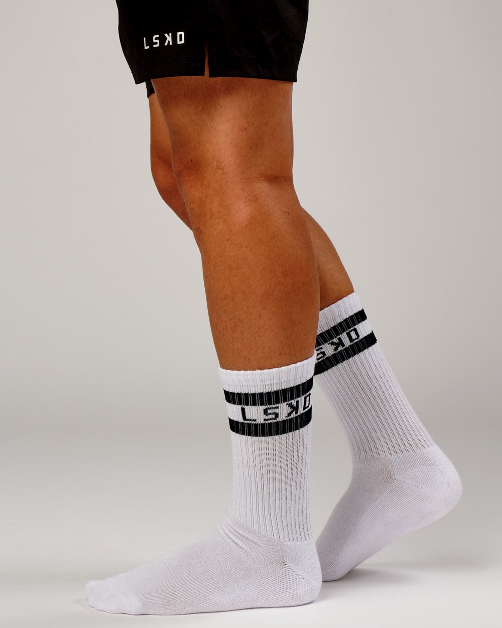 White / Black LSKD A-Line Crew Sock | XZ1069834