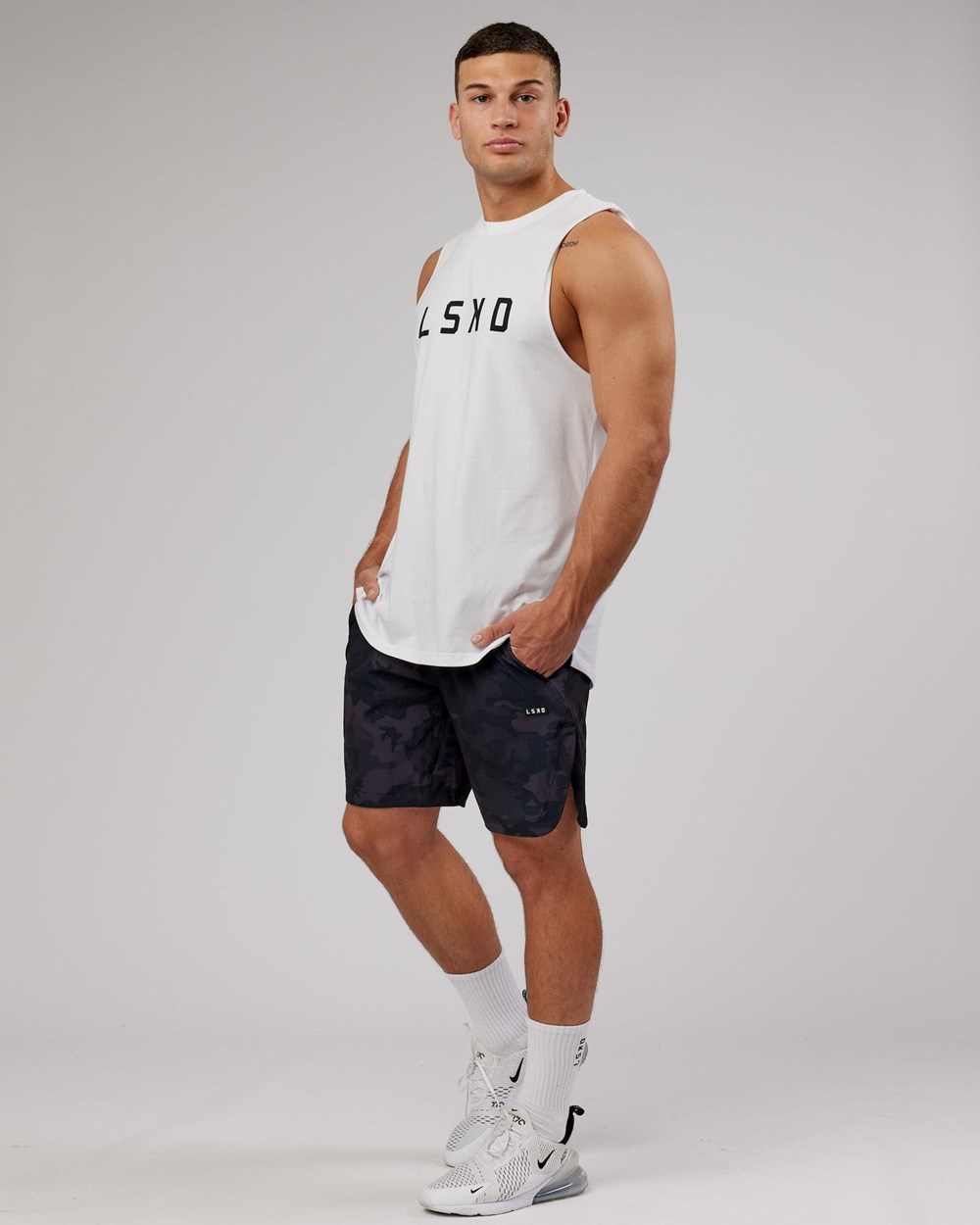 White / Black LSKD Power FLXDRY Training Fit Tank | FA8160749