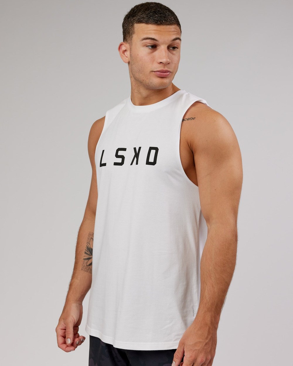 White / Black LSKD Power FLXDRY Training Fit Tank | FA8160749