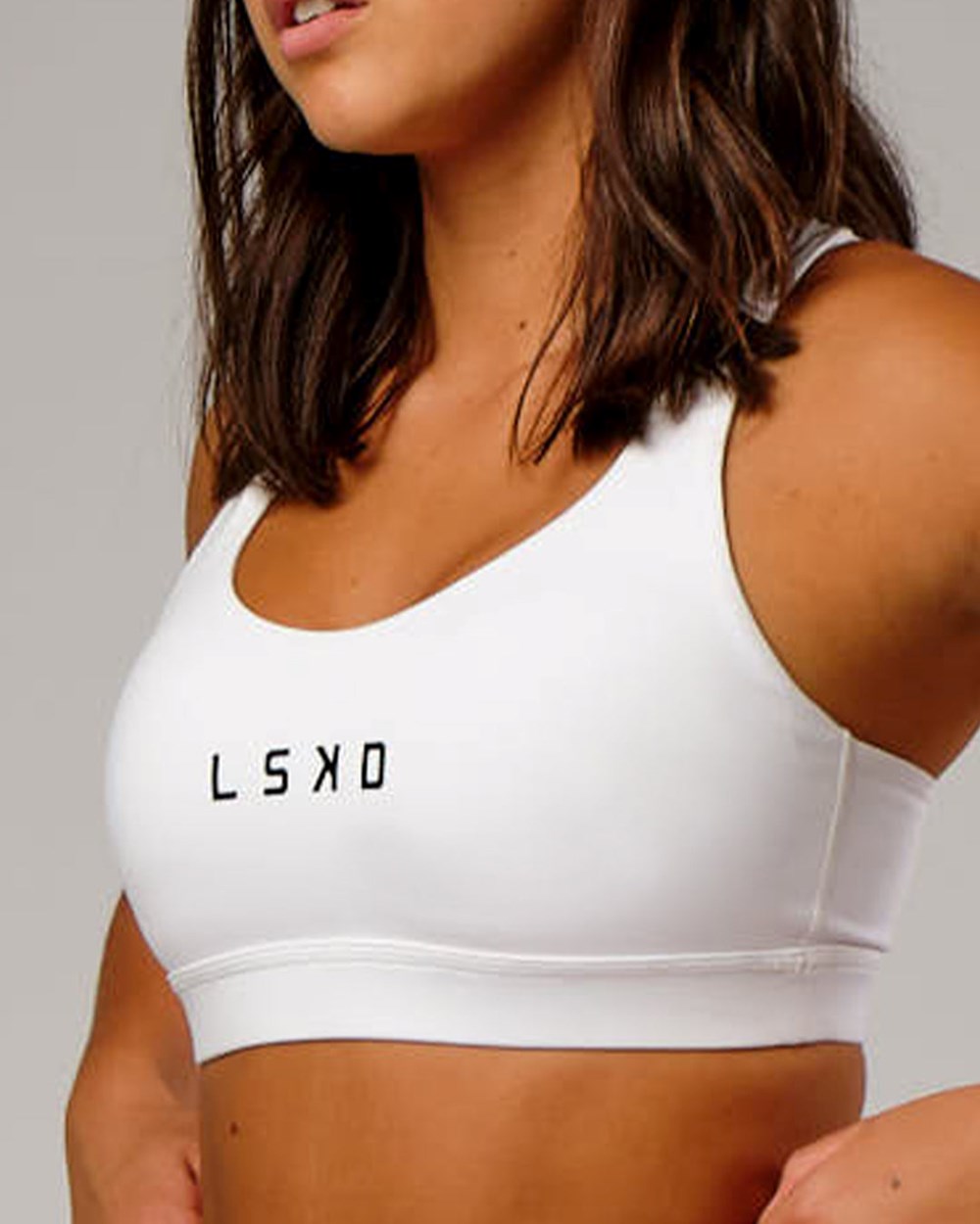 White / Black LSKD Rep Sports Bra Small Logo | LK8036412