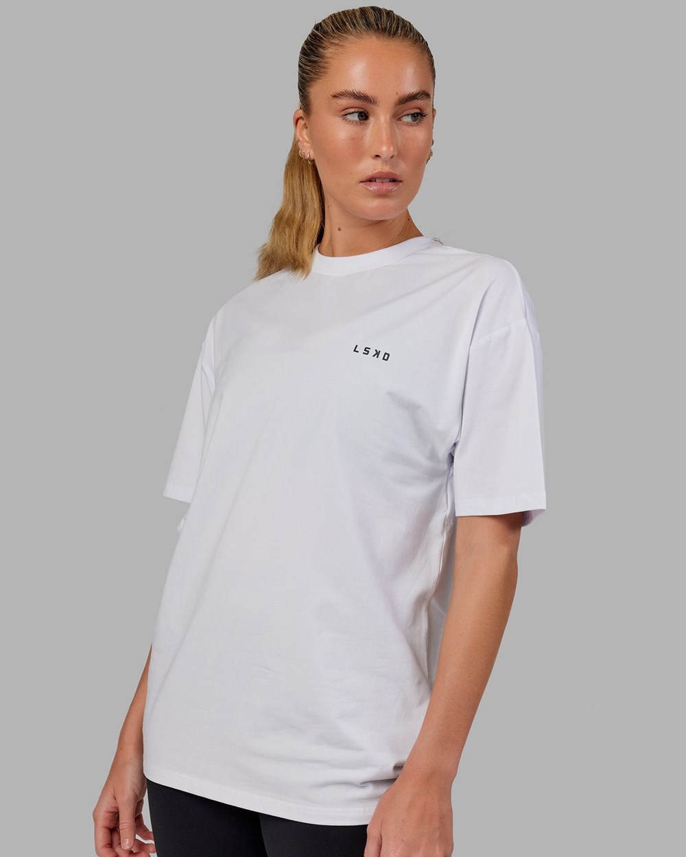 White / Black LSKD VS6 FLXCotton Tee Oversize | GS5762034