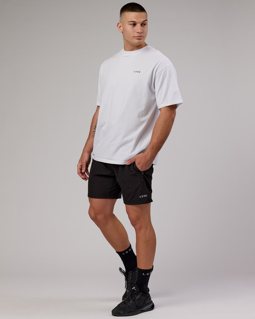 White / Black LSKD VS6 FLXCotton Tee Oversize | GS5762034