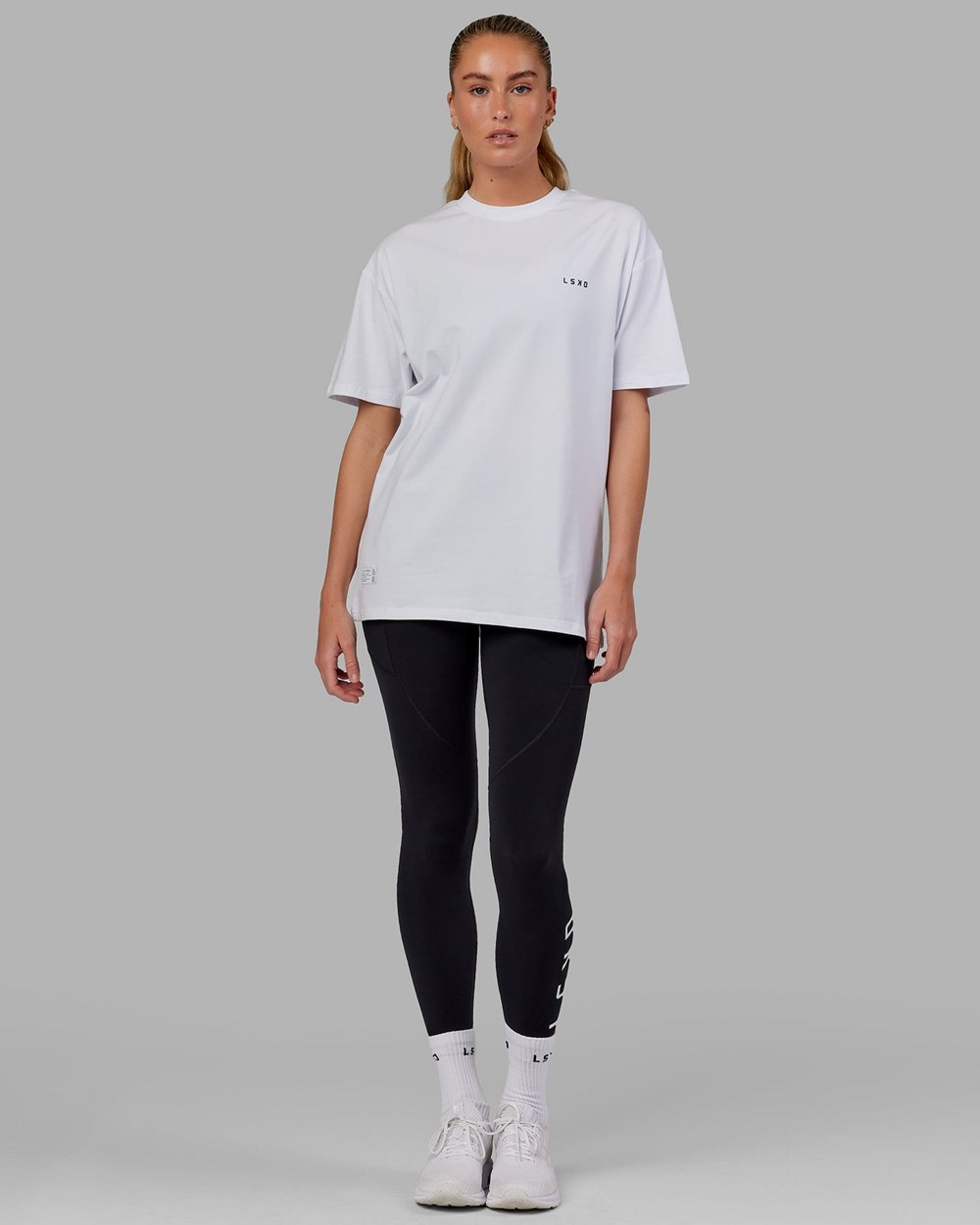 White / Black LSKD VS6 FLXCotton Tee Oversize | VH7983524