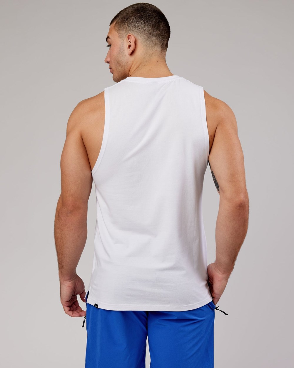 White / Cobalt LSKD Expand FLXCotton Training Fit Tank | SE9732640