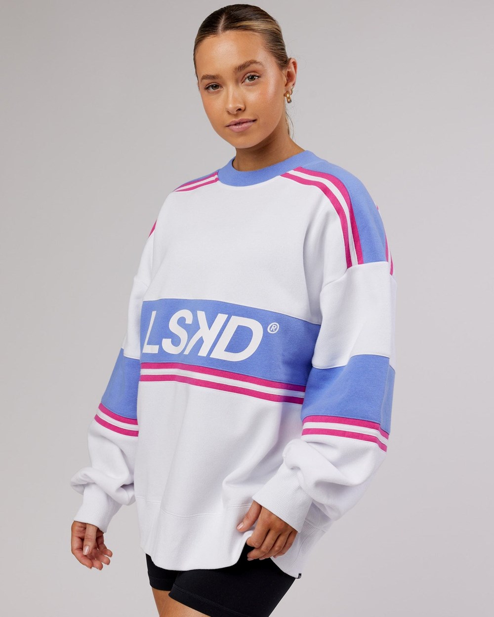 White / Cornflower Blue LSKD A-Team Sweater Oversize | LG1945860