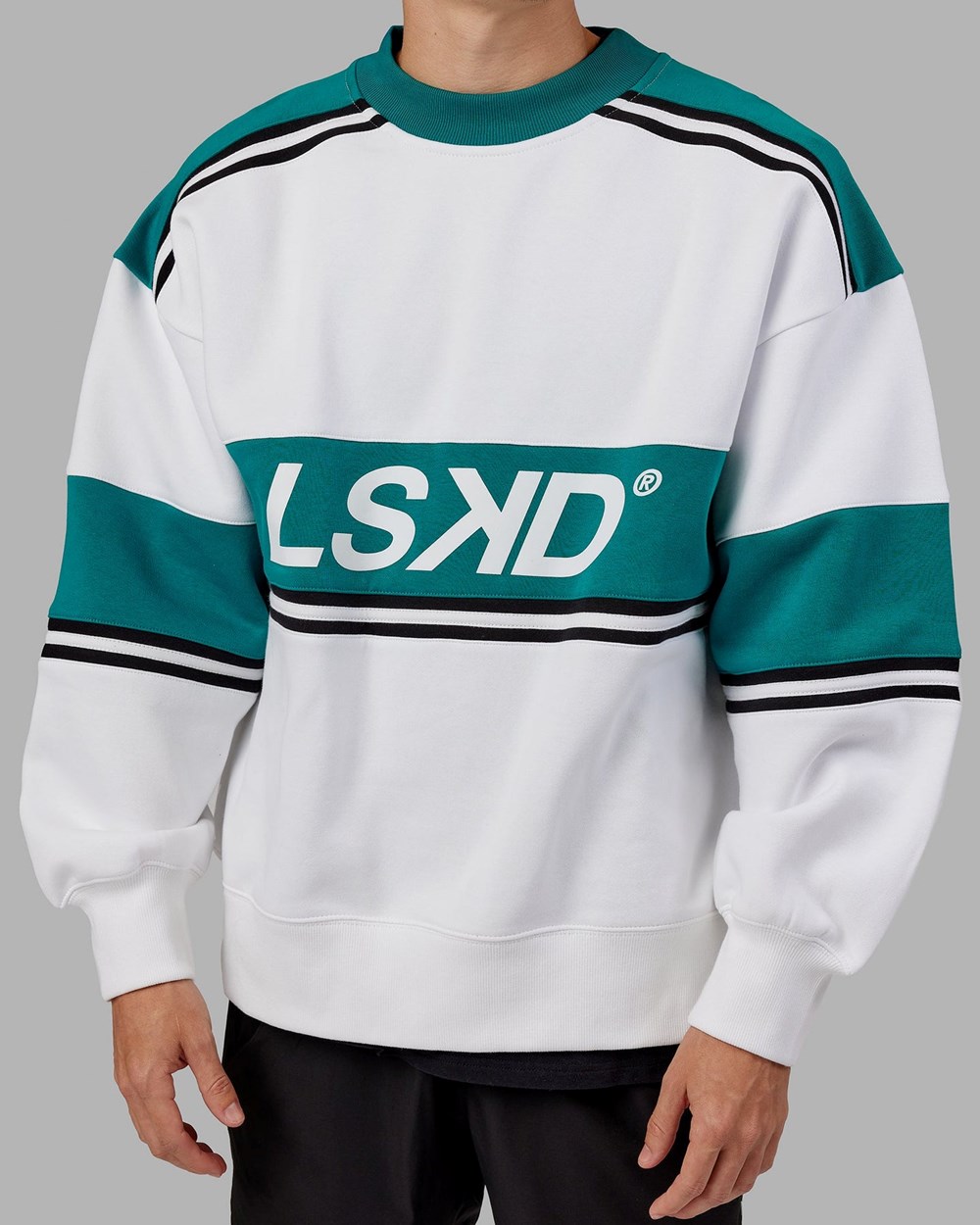 White / Deep Lake LSKD A-Team Sweater Oversize | WH1892456