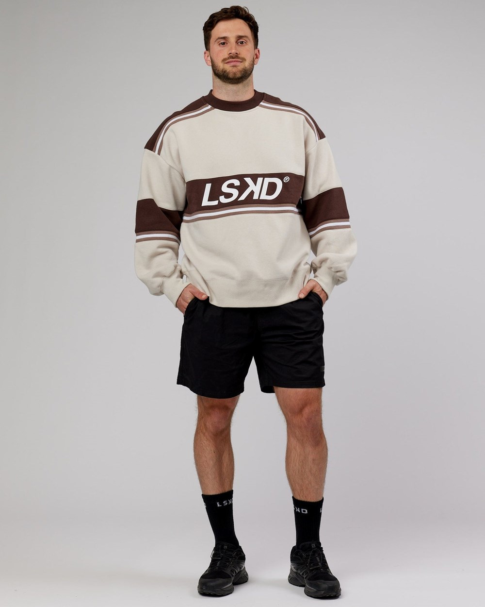 White / Deep Taupe LSKD A-Team Sweater Oversize | FM1578403
