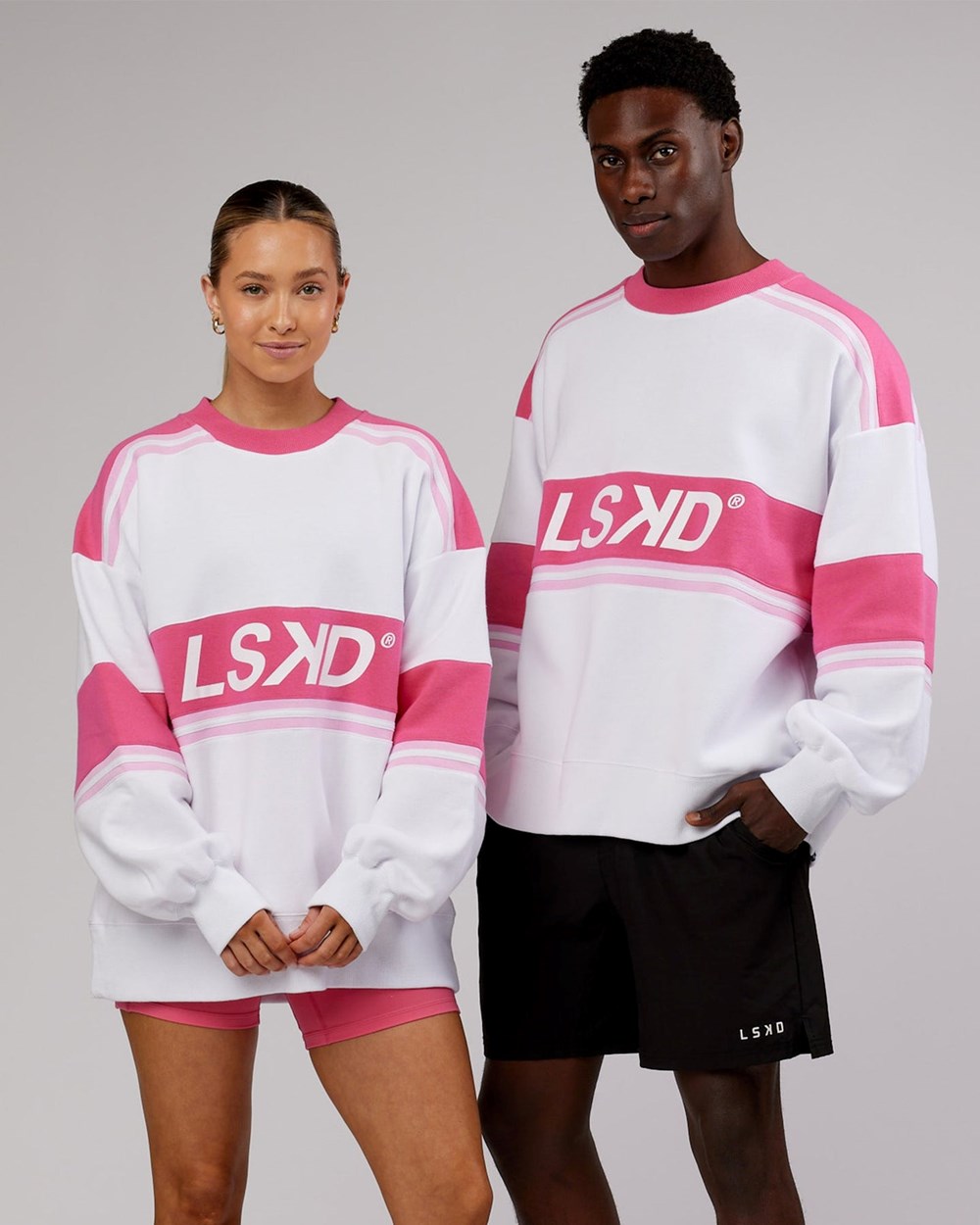 White / Flamingo LSKD A-Team Sweater Oversize | OX5694317