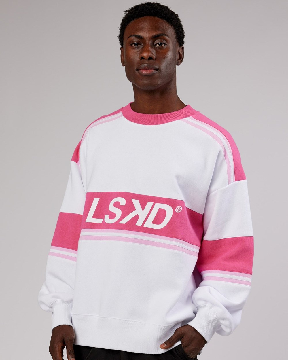 White / Flamingo LSKD A-Team Sweater Oversize | OX5694317