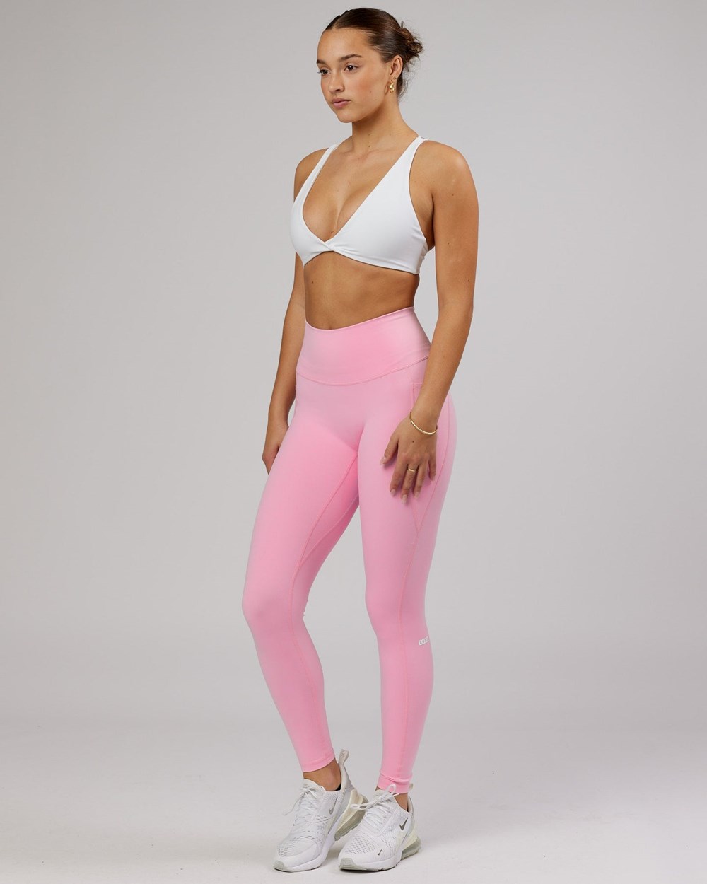 White / Flamingo LSKD Agile Sports Bra | DA6295870