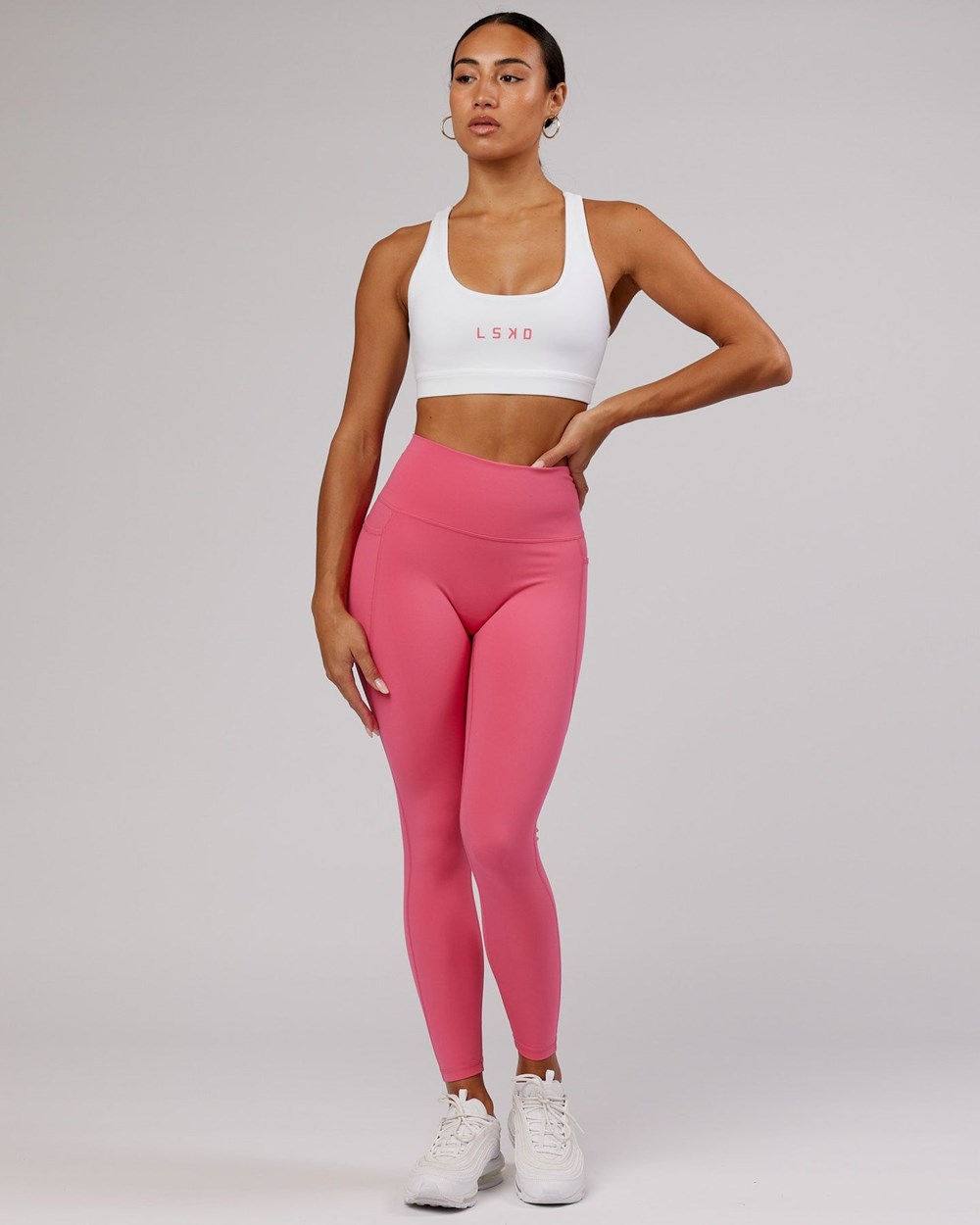 White / Flamingo LSKD Rep Sports Bra Small Logo | AQ6371902